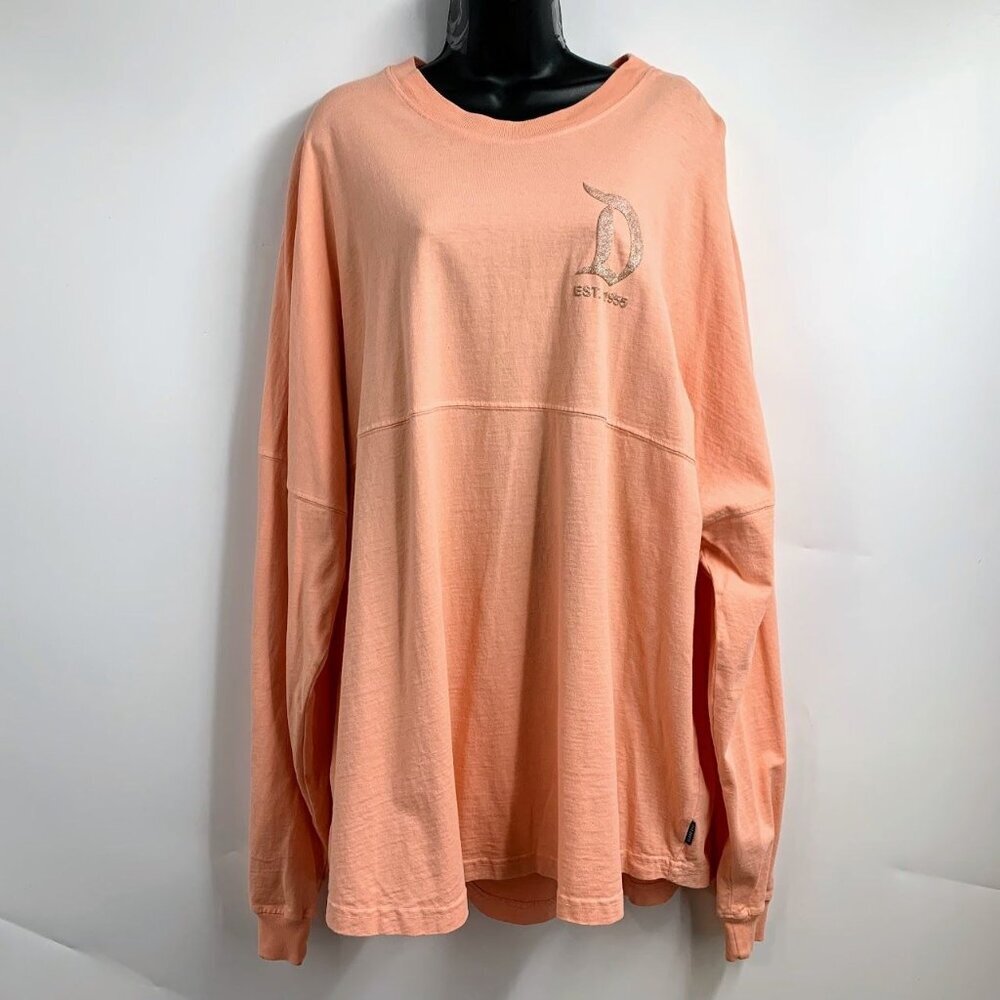 Disneyland Spirit‎ Jersey Rose Gold Spellout Relaxed Fit Long Sleeve Size XXL